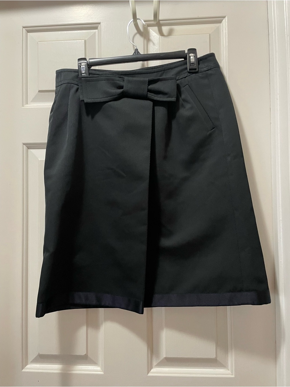 Lida Baday Pretty Black Bow Accent A-Line Skirt size 10